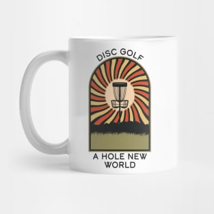 Disc Golf A Hole New World | Disc Golf Vintage Retro Arch Mountains Mug